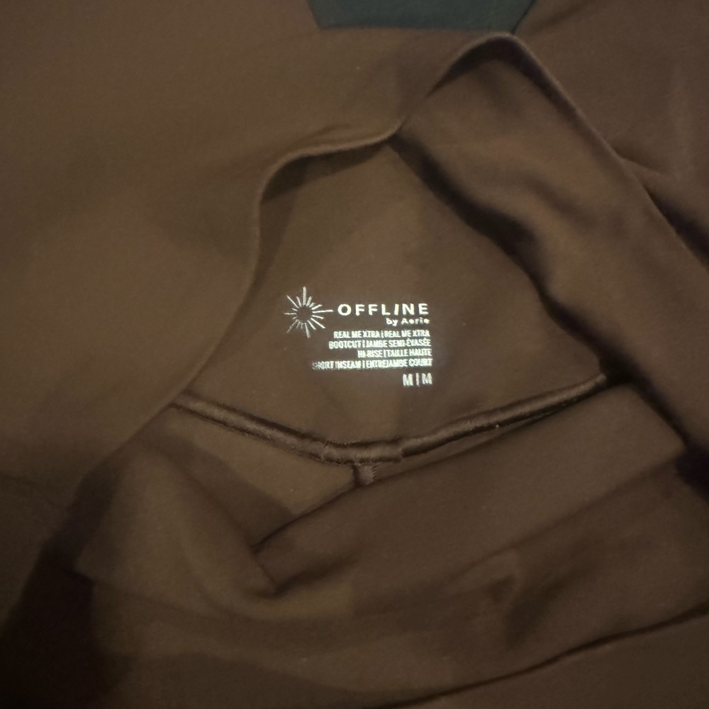 Aerie OFFLINE Real Me Xtra Flare Leggings Brown Bootcut Yoga Pants Size M - Picture 5 of 5